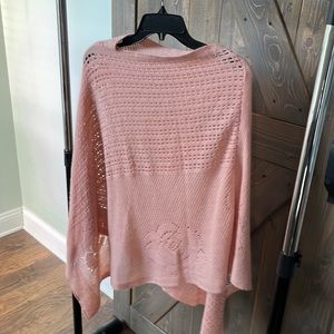 NWT crocheted cape in light salmon/pink